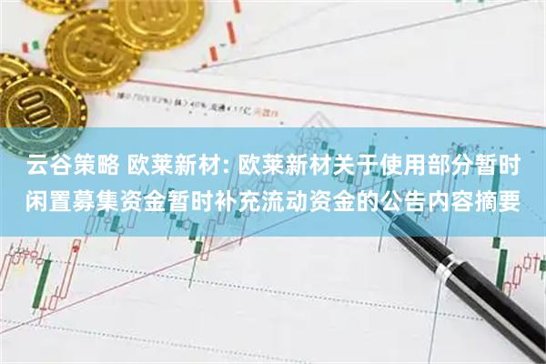 云谷策略 欧莱新材: 欧莱新材关于使用部分暂时闲置募集资金暂时补充流动资金的公告内容摘要