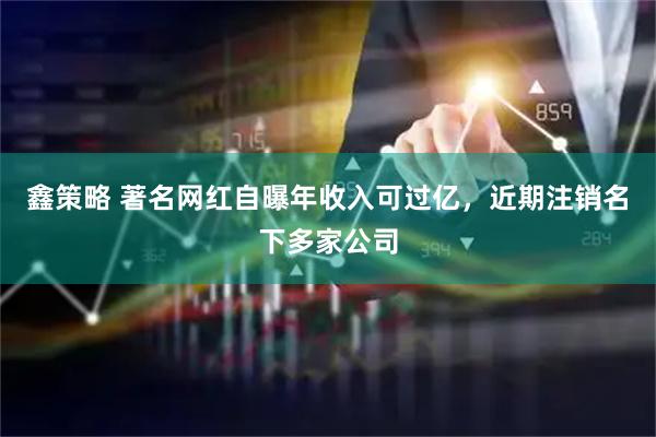 鑫策略 著名网红自曝年收入可过亿，近期注销名下多家公司